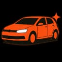 Narandžasti automobil, Cifra ilustracija