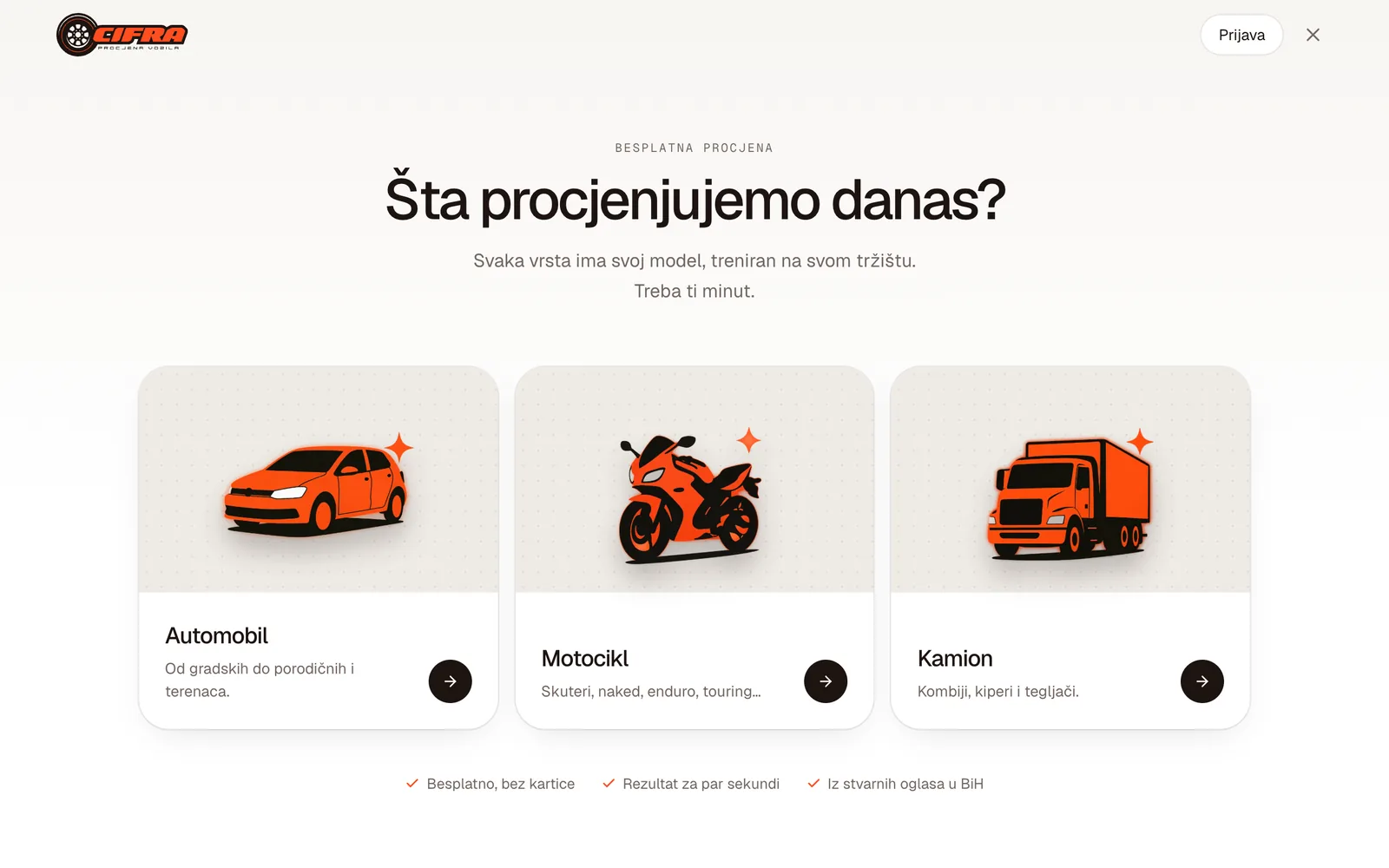 Odabir vrste vozila: automobil, motocikl ili kamion